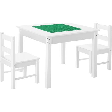VEVOR Mesa de Actividades para Niños, Mesa de Juego Multifuncional con Tablero de Bloques de Construcción de Doble Cara, 2 Sillas, Espacio de Almacenamiento para Niños a Partir de 3 Años (1/5)