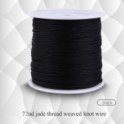Fil noir en nylon avec cordon en nud chinois 100M x 0.8mm-TAM (1/4)