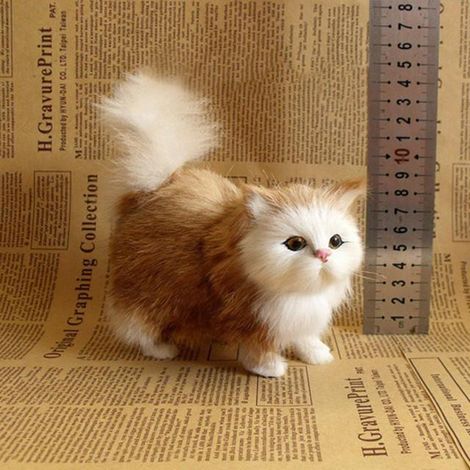 1 adorable chaton en peluche réaliste, jouet doux et réaliste pour enfants, cadeau idéal pour un anniversaire ou la Saint-Valentin. (1/5)
