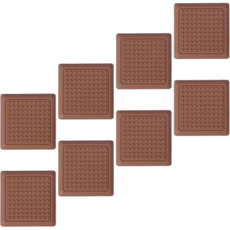 CCYKXALot Chaises Auto-adhésifs Pied pour en Silicone de 8 Pièces Marron, Tapis Antidérapants Protection Solide pour Meubles pour Sols et Pieds de Table (1/5)