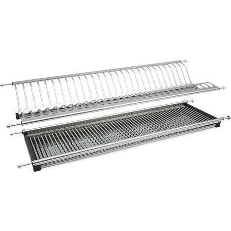 HERRAJES ALK escurreplatos/vasos eco eire m450 inoxidable , Este modelo incluye escurreplatos y escurrevasos con varillas laterales ajustables