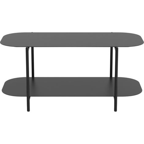 CALICOSY - Table basse à deux niveaux en métal noir L100 cm - SASHA (1/4)