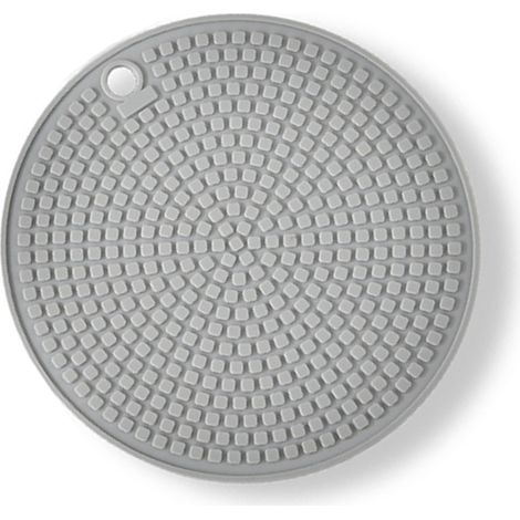 Dessous de plat et support casserole rond en silicone résistant à la chaleur non glissant pour cuisine table à manger plan de travail 1 pièce (1/4)