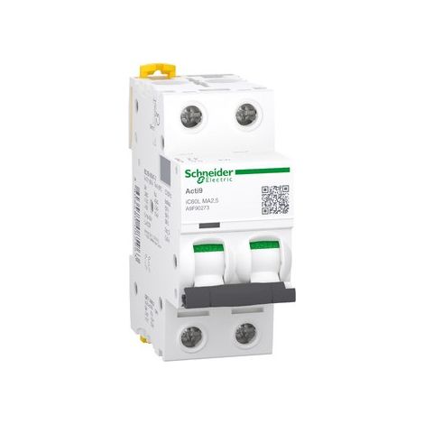 Disjoncteur SCHNEIDER IC60L MA, 2P, 2,5 A, 15 kA à 440 V CA