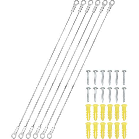 6 Pack Attache De Porte D'Armoire 20cm Câble Diamètre 2mm (1/5)