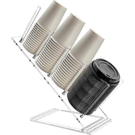 Porte-couvercle de tasse en acrylique, porte-gobelet à café réglable, distributeur de gobelets jetables, compatible avec les comptoirs de machines à café (fdq) (1/5)