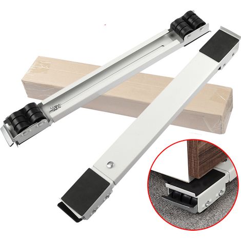 Support de déplacement pour lave-linge/électroménager (blanc) - Réglable - Support de déplacement - Socle pour meuble (1/4)