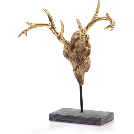Figura 40X16X48 Metal Negro/Resina Gris/Dorado (1/4)