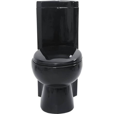 Toilette d'angle en céramique pour salle de bains noir (1/5)