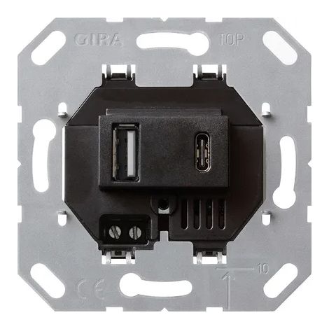 Gira USB-Spannungsvers. 2f Typ A/C Einsatz Negro [236900], 2369 00