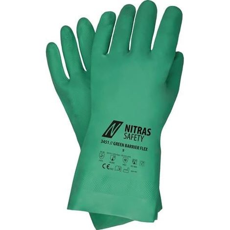Nitras guantes protección química Green Barrier Flex verde EN 388 EPI III Talla 9 - 3451-9 (1/3)