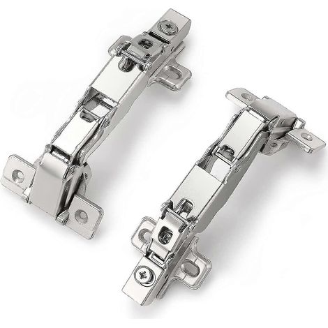 Lot de 2 charnières à fermeture amortie 165° pour portes de placards de cuisine, charnières de meubles, charnières combinées invisibles pour portes de penderie, recouvrement total de 35 mm