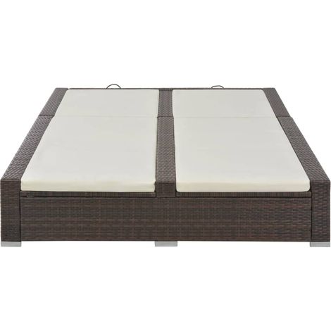 Maison Exclusive - Tumbona doble ratán sintético marrón