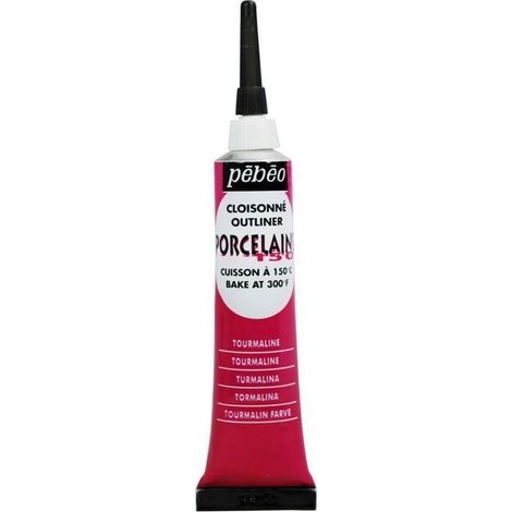 Cerne porcelaine - PEBEO - P150 - 20 ml - Rouge Tourmaline - Peinture pour porcelaine (1/3)
