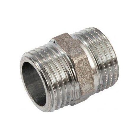 Nipplo doppio, vite doppia idrobric in ottone cromato, 1/2, idb smk-n0331 b (1/3)