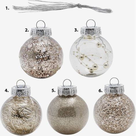Glänzende Weihnachtskugeln 6 cm 25 Stk. Champagner (1/4)