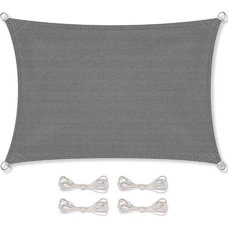 CelinaSun Voile d'ombragePare-Soleil Jardin Balcon Polyéthylène HDPE Respirant Rectangle 2 x 5 m Anthracite-DOU (1/4)