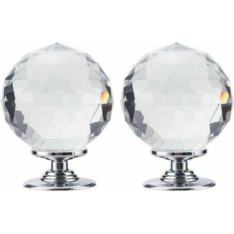 Poignée De Porte En Cristal - Diamètre 60 mm - Pour Armoires Et Meubles - Lot De 2 (1/5)