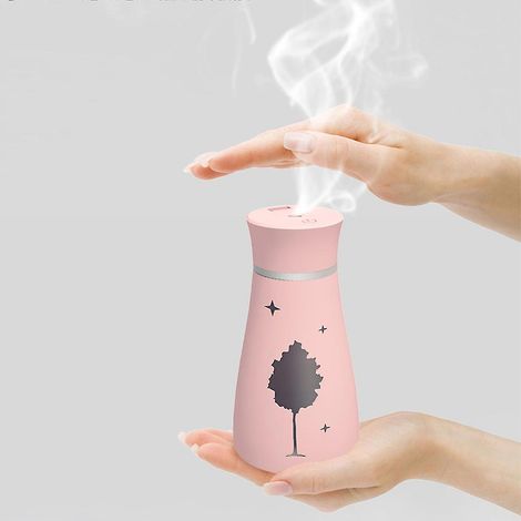Mini humidificateur USB avec veilleuse LED et diffuseur d'huiles essentielles pour la maison et la voiture. (1/3)