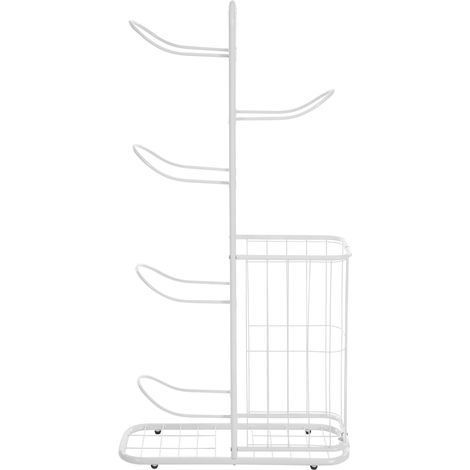 Étagère de rangement pour équipements sportifs, organisateur à 5 niveaux, design robuste, Blanc (1/2)
