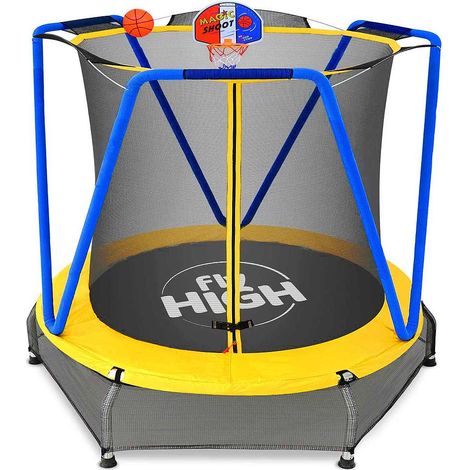 Jumpoo - 170cm Trampolin für Kinder komplett mit Sicherheitsnetz und weich gepolsterter Auflage - Max. Belastung 55kg - CE/TUV/GS zertifiziert (1/5)
