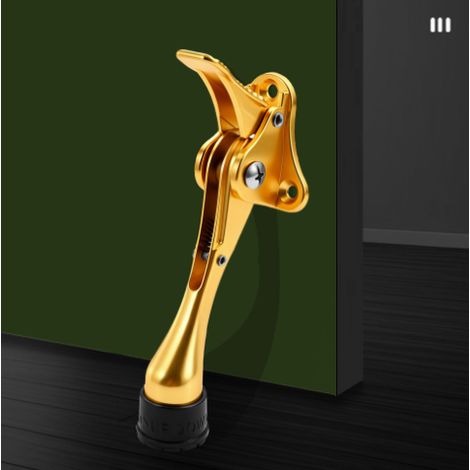 Butoir de porte à pied en alliage de zinc butoir de porte à sabot caoutchouc antichoc pour porte lot de deux pièces vis de fixation fournies dispositif de maintien de porte pratique pour maison (1/5)