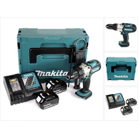 Makita DHP 451 RMJ Taladro combinado a batería 18V + Makpac 2 + 2x Batería 4,0 Ah + Cargador (1/5)