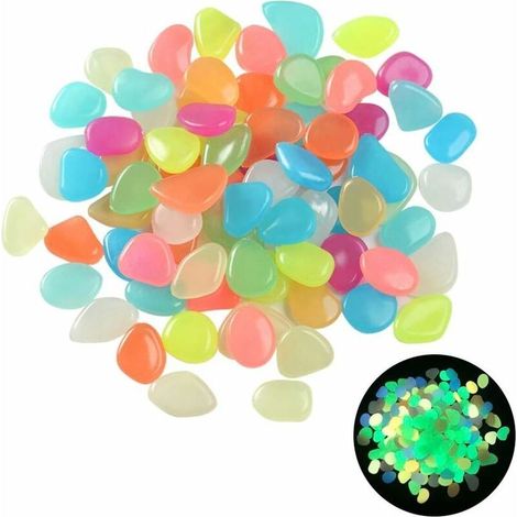 Luminous Stones, Glow-in-the-Dark Pebbles, Phosphorescent Pebbles, Fluorescent Pebbles, Luminous Stones for Aquariums, Suitable for Decorative Vases, Micro Landscapes, Mixed Colors (300pcs) (1/4)