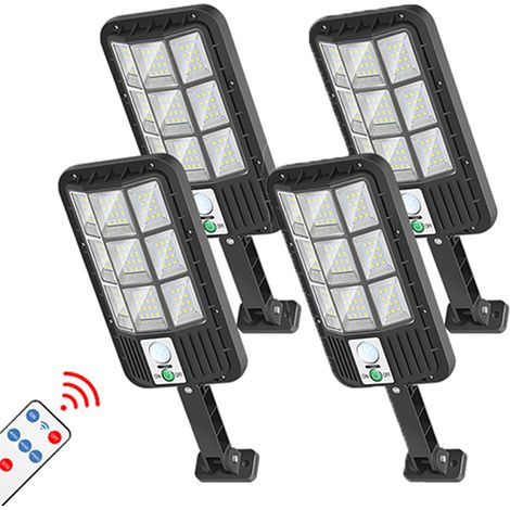 4 Lumière blanche solaire capteur de lampadaire cour 108LED applique murale intelligente avec éclairage télécommandé (1/5)