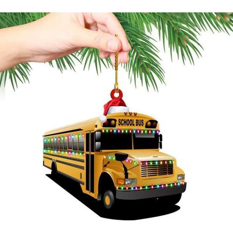 Pendentif Noel - Bois - Modèle Véhicule - Décoration Arbre Noël - Lot de 10 (1/3)