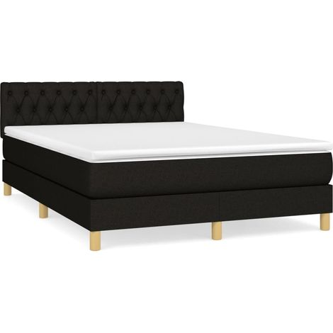 Maison Exclusive - Giroletto a Molle con Materasso Nero 140x190 cm in Tessuto