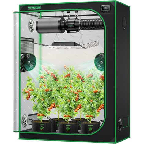 Grow Tent 150x80x200cm, High Reflective Mylar Indoor Growth Tent with Observation Window and Bottom Tray for Indoor Hydroponic Grow System (1/5)