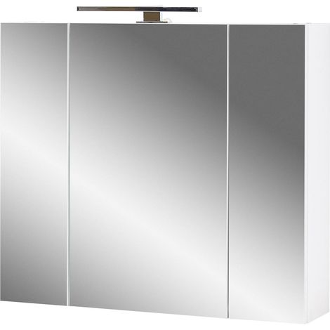 Matelpro - Armoire de toilette Catarina - Moderne & Design -Blanc - 2 étagères en verre réglables derrière chaque porte (charge maximale 1 kg) -Types de portes: Battantes