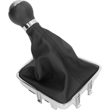 Soufflet de pommeau de levier de vitesse 5 vitesses en cuir PVC résistant, avec capuchon argenté. (1/5)