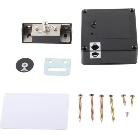 UlisemVerrou électronique invisible pour armoire - Verrouillage RFID - Pour, le bureau, le tiroir - Pour porte, armoire, placard (noir)