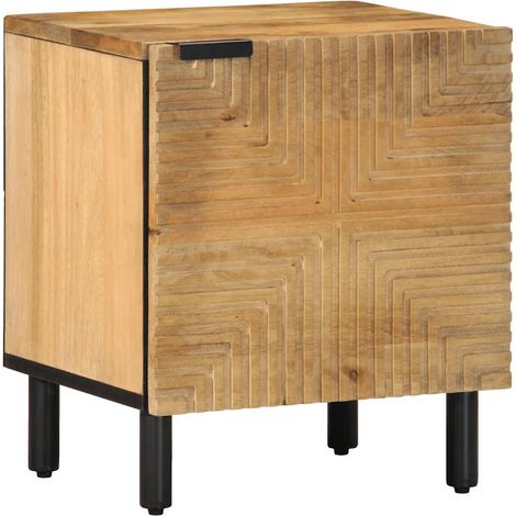 Mesilla de noche-Mesita de noche-Mesapara Dormitorio marrón 40x33x46 cm madera maciza mango 886283