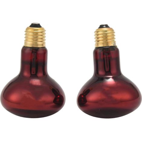 Lot de 2 ampoules chauffantes infrarouges 100 W à lumière rouge pour lézards, serpents barbus et amphibiens (220 V) - NEUF (1/5)