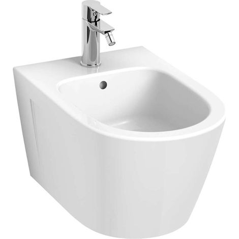 Jika Cubito Style - Wandbidet, mit Überlauf, mit Hahnloch, weiß H8304200003021 (1/2)