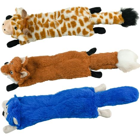 Lot de 3 jouets couineurs pour chien, sans rembourrage, en peluche froissée durable. (1/5)