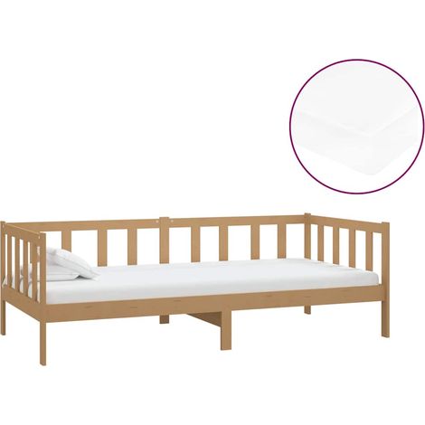Maison Exclusive - Sofá cama y colchón madera pino maciza marrón (1/5)