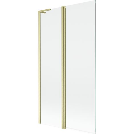 Mexen Mist L pare-douche 2 battants 100 x 150 cm, transparent, or brossé - 8A9L-100-011-55-00 (1/5)