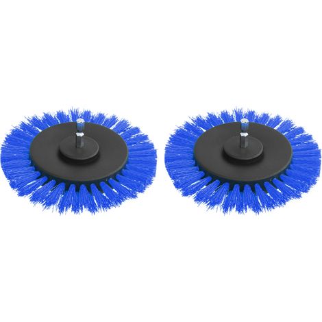 Lot de 2 têtes de brosse de 8,9 cm (3,5 pouces) pour perceuse électrique, embout durable pour la décoration de tapis (bleu) (1/5)
