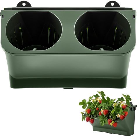 Filiyano – Kit de jardinière murale verticale empilable à 2 poches (lot x1) - Système de plantation en plastique à arrosage automatique pour fraises (1/5)