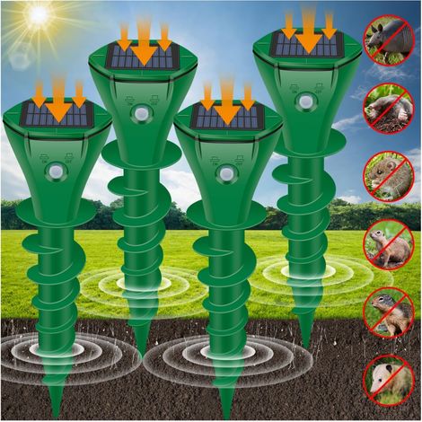 Anti Taupe Solaire - Répulsif Taupe Ultrason et Vibration - Efficace Contre Taupes, Serpents, Campagnols, Gophers et Autres Animaux de Jardin - IP65 Étanche (1/5)