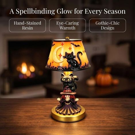 Lampe de Table Halloween Chat LED avec USB, Lumière dAmbiance Décorative, Chevet Chaleureuse pour Maison, Chambre et Fête (1/4)