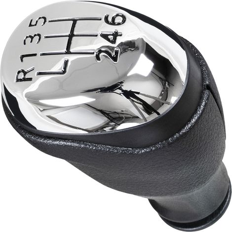 Pomello del cambio Renault Clio IV 12-20 NERO ABS + CROMATO + SCHEMA NERO 6 MARCE (1/5)