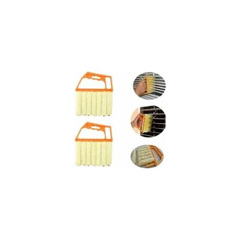 Juego de 2 cepillos de limpieza para persianas venecianas ZVD, plumeros para persianas venecianas, cepillos de plástico para limpiar persianas venecianas, equipo de limpieza para el hogar con 7 aspas (1/4)