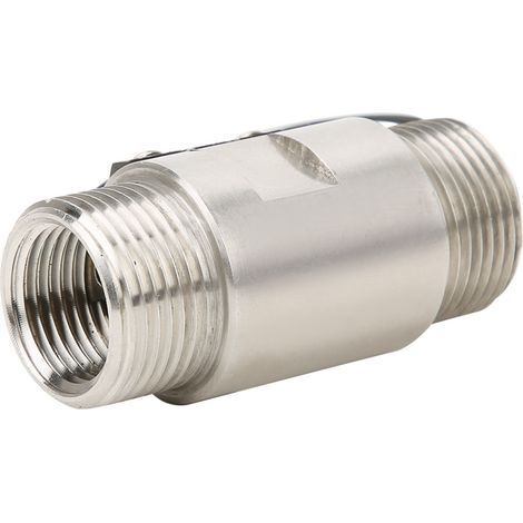Interrupteur de débit d'eau FS-04, piston, acier inoxydable 304, filetage mâle double G3/4". (1/5)