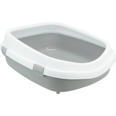 Katzentoilette - TRIXIE - Primo XXL - Mit Rand - 56 x 25 x 71 cm - Hellgrau/ Weiß