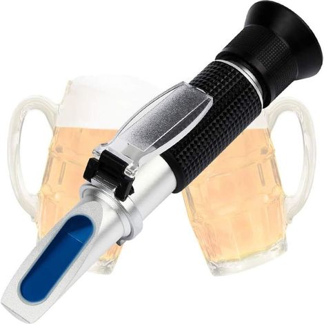 Refractómetro Brix, refractómetro para mosto de cerveza, doble escala: gravedad específica 1000–1120 y Brix 0–32 %, reemplaza al hidrómetro casero. (1/5)